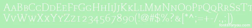フォントMonologueLightCapsSsiLightSmallCaps – 緑の背景に白い文字