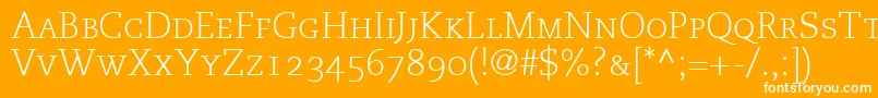 MonologueLightCapsSsiLightSmallCaps Font – White Fonts on Orange Background