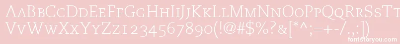 MonologueLightCapsSsiLightSmallCaps Font – White Fonts on Pink Background