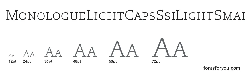 MonologueLightCapsSsiLightSmallCaps Font Sizes