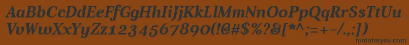 AverBoldItalic-fontti – mustat fontit ruskealla taustalla