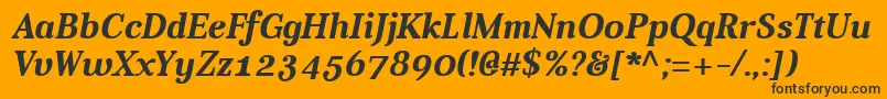Шрифт AverBoldItalic – чёрные шрифты на оранжевом фоне