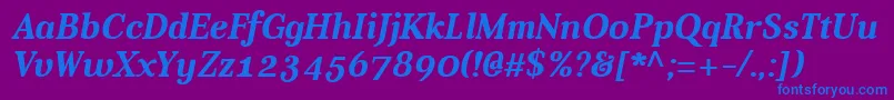 Шрифт AverBoldItalic – синие шрифты на фиолетовом фоне