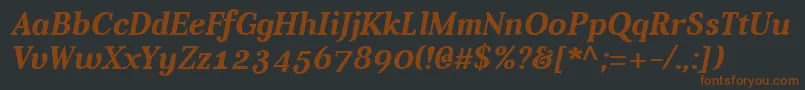 AverBoldItalic-fontti – ruskeat fontit mustalla taustalla