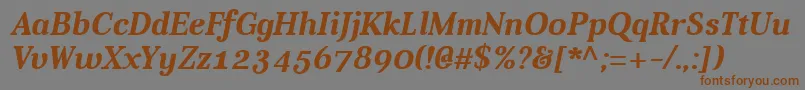 AverBoldItalic Font – Brown Fonts on Gray Background