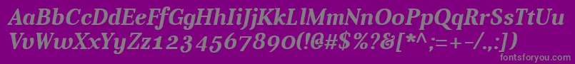 AverBoldItalic Font – Gray Fonts on Purple Background