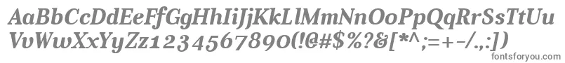 AverBoldItalic-fontti – harmaat kirjasimet valkoisella taustalla