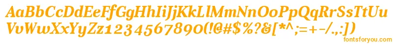 AverBoldItalic-fontti – oranssit fontit valkoisella taustalla