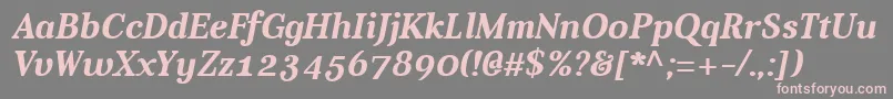 フォントAverBoldItalic – 灰色の背景にピンクのフォント