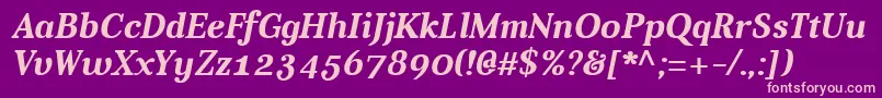 フォントAverBoldItalic – 紫の背景にピンクのフォント