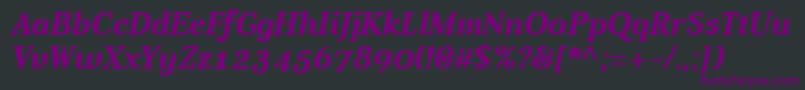 AverBoldItalic Font – Purple Fonts on Black Background