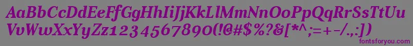 Шрифт AverBoldItalic – фиолетовые шрифты на сером фоне