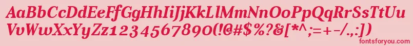AverBoldItalic Font – Red Fonts on Pink Background
