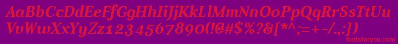 AverBoldItalic Font – Red Fonts on Purple Background
