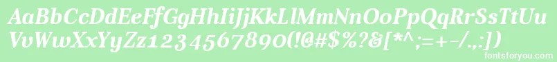 AverBoldItalic Font – White Fonts on Green Background
