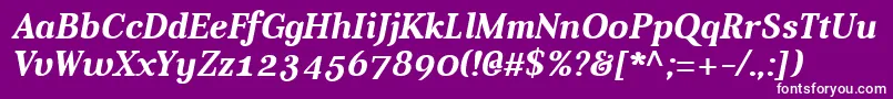 フォントAverBoldItalic – 紫の背景に白い文字