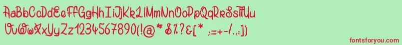 フォントMadPotatoBill – 赤い文字の緑の背景