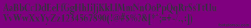 PurloincondensedBold-fontti – mustat fontit violetilla taustalla
