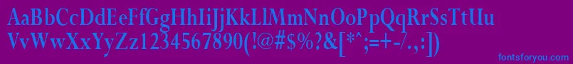 PurloincondensedBold Font – Blue Fonts on Purple Background