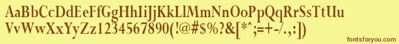 PurloincondensedBold Font – Brown Fonts on Yellow Background