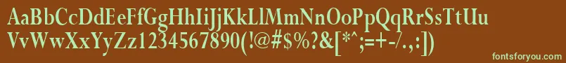 PurloincondensedBold Font – Green Fonts on Brown Background