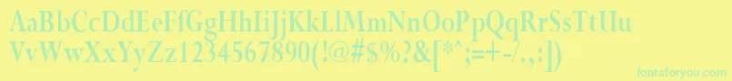 PurloincondensedBold-Schriftart – Grüne Schriften auf gelbem Hintergrund