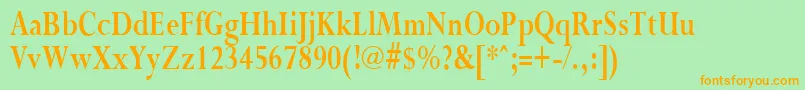 PurloincondensedBold Font – Orange Fonts on Green Background