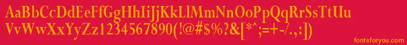PurloincondensedBold Font – Orange Fonts on Red Background