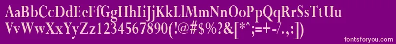 PurloincondensedBold-Schriftart – Rosa Schriften auf violettem Hintergrund