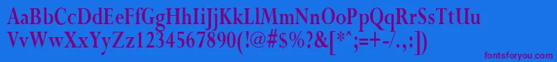 PurloincondensedBold Font – Purple Fonts on Blue Background