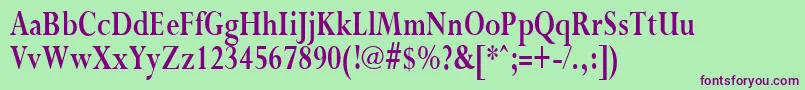 PurloincondensedBold Font – Purple Fonts on Green Background