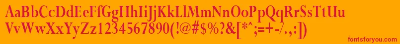 PurloincondensedBold Font – Red Fonts on Orange Background