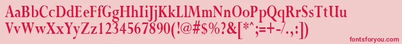 フォントPurloincondensedBold – ピンクの背景に赤い文字