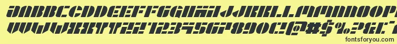 Leaguewarsexpandital Font – Black Fonts on Yellow Background
