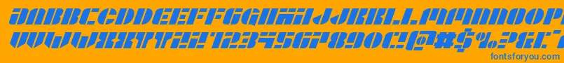 Leaguewarsexpandital Font – Blue Fonts on Orange Background