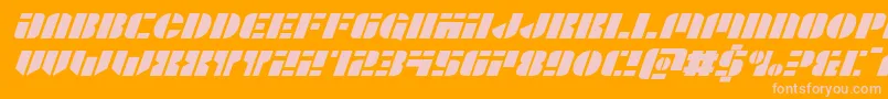 Шрифт Leaguewarsexpandital – розовые шрифты на оранжевом фоне