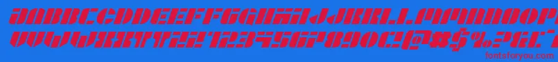 Leaguewarsexpandital Font – Red Fonts on Blue Background