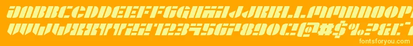 Leaguewarsexpandital Font – Yellow Fonts on Orange Background