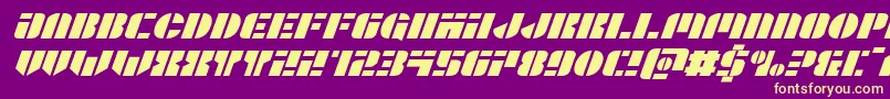 Leaguewarsexpandital Font – Yellow Fonts on Purple Background