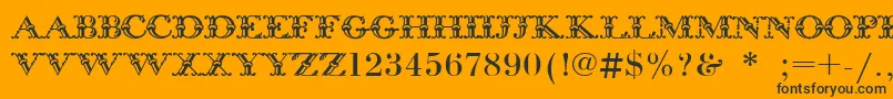 BodoniInitials Font – Black Fonts on Orange Background