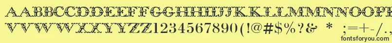 BodoniInitials Font – Black Fonts on Yellow Background