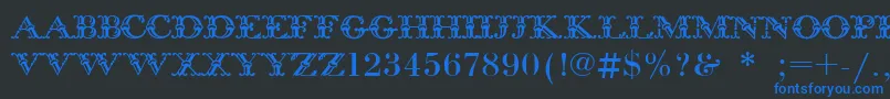 BodoniInitials Font – Blue Fonts on Black Background