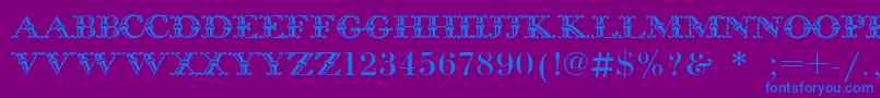 BodoniInitials Font – Blue Fonts on Purple Background