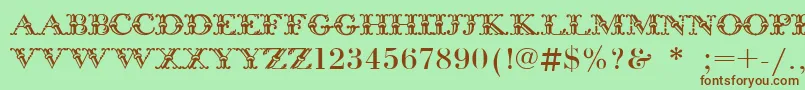 Шрифт BodoniInitials – коричневые шрифты на зелёном фоне