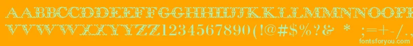 BodoniInitials Font – Green Fonts on Orange Background