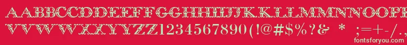 BodoniInitials Font – Green Fonts on Red Background