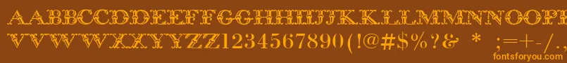 BodoniInitials Font – Orange Fonts on Brown Background