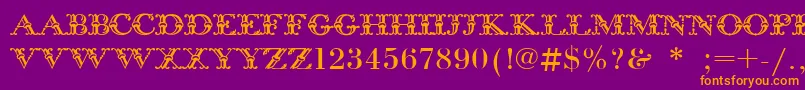 BodoniInitials Font – Orange Fonts on Purple Background