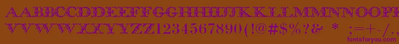 BodoniInitials Font – Purple Fonts on Brown Background