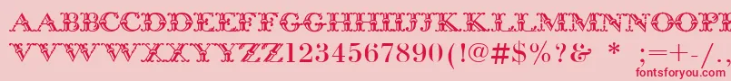 BodoniInitials Font – Red Fonts on Pink Background